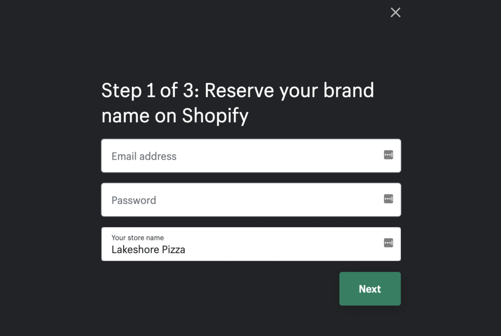 Business Name Generator - Shopify_s Signup Process
